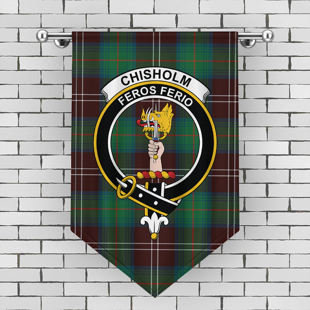 Chisholm Hunting Ancient Tartan Crest Gonfalon