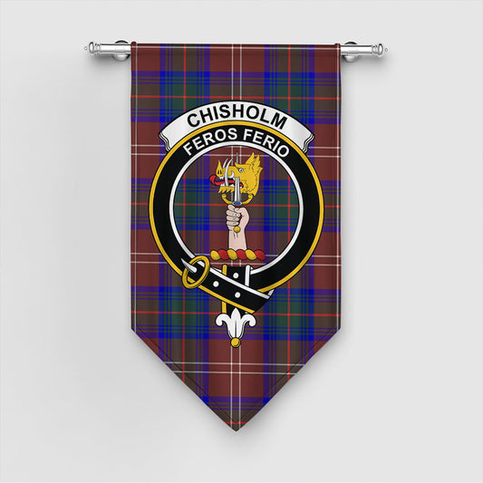 Chisholm Hunting Modern Tartan Crest Gonfalon