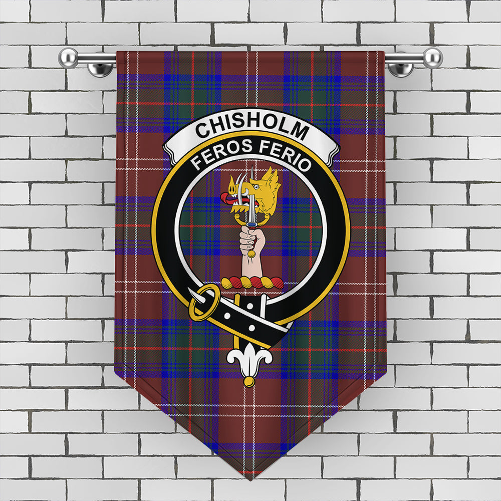 Chisholm Hunting Modern Tartan Crest Gonfalon