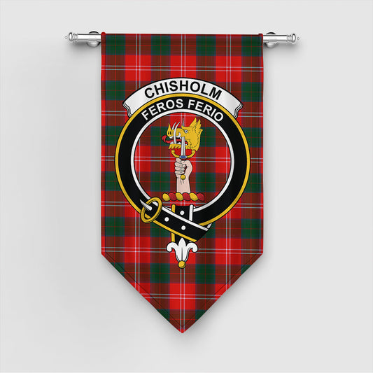 Chisholm Modern Tartan Crest Gonfalon