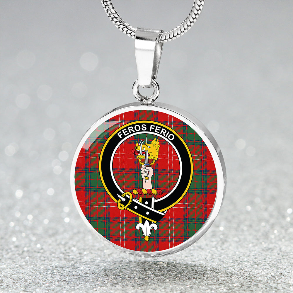 Chisholm Modern Tartan Crest Circle Necklace