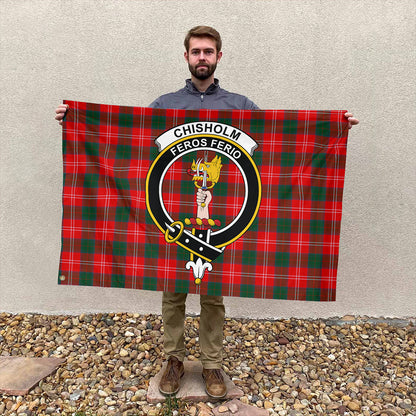 Chisholm Modern Tartan Classic Crest House Flag