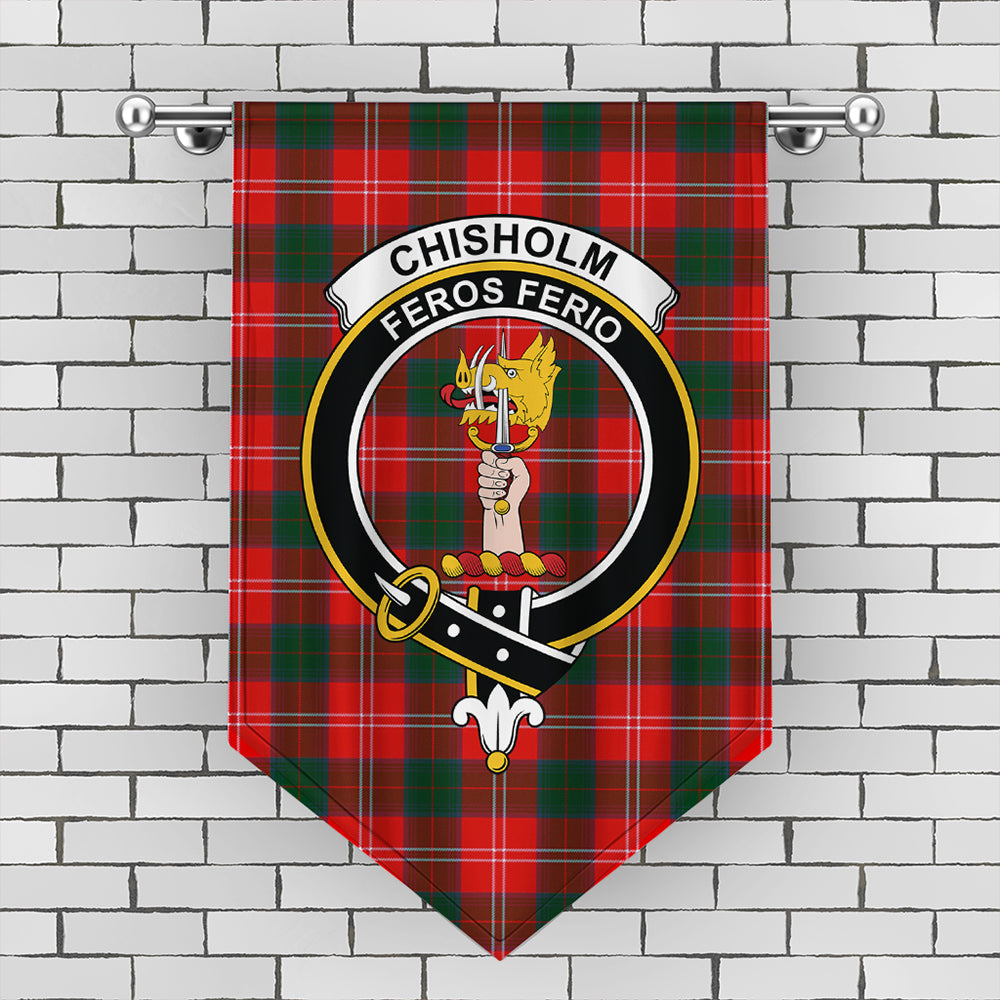 Chisholm Modern Tartan Crest Gonfalon