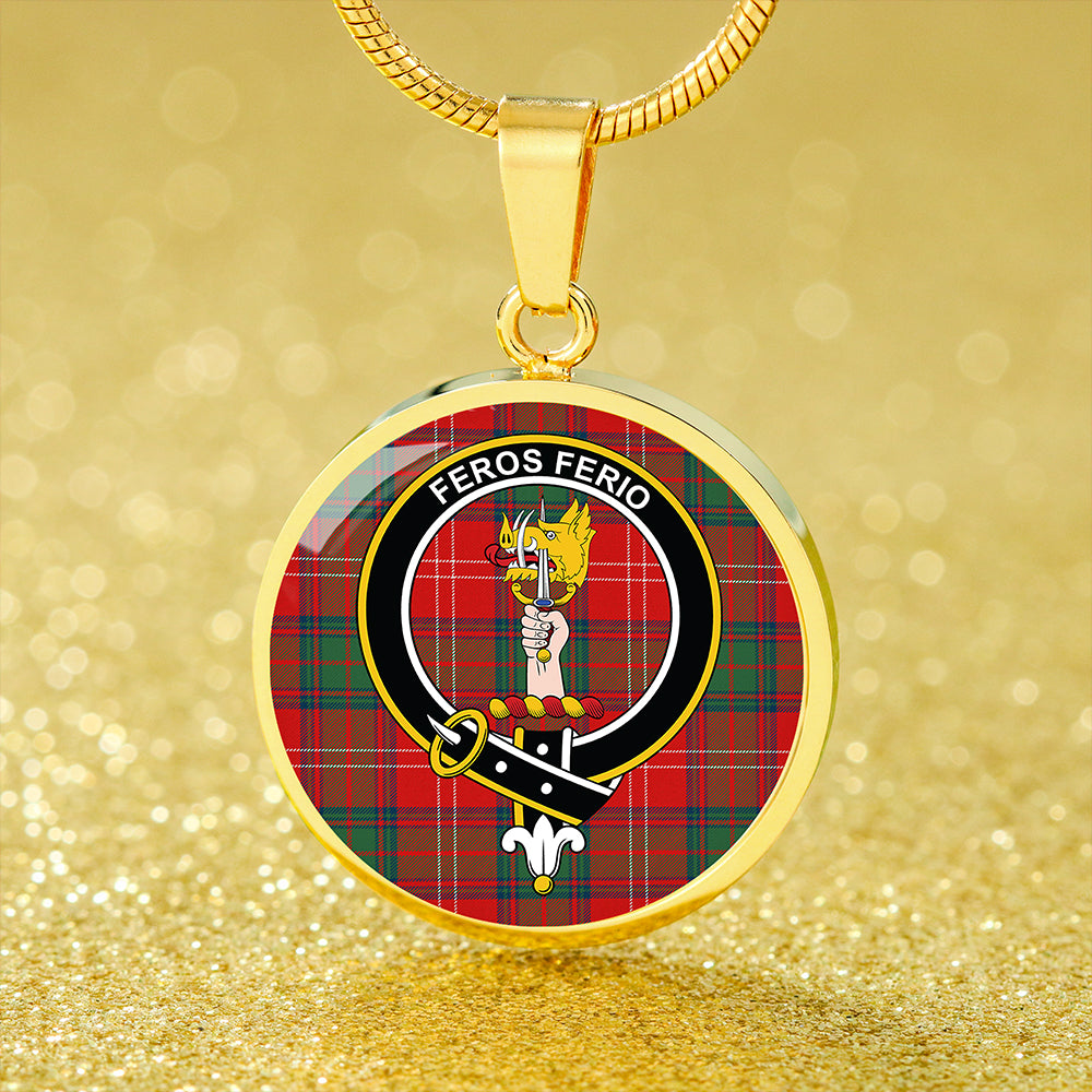 Chisholm Modern Tartan Crest Circle Necklace