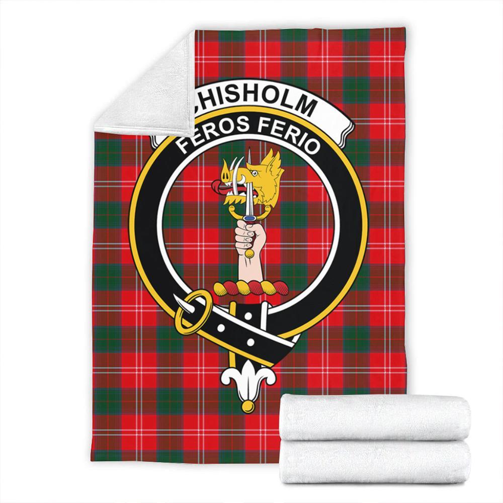 Chisholm Modern Tartan Crest Premium Blanket