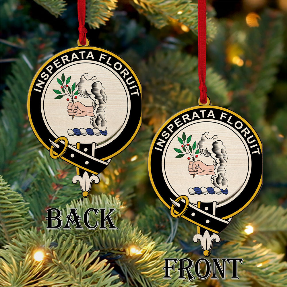 Cleghorn Tartan Crest Wood Acrylic Ornament