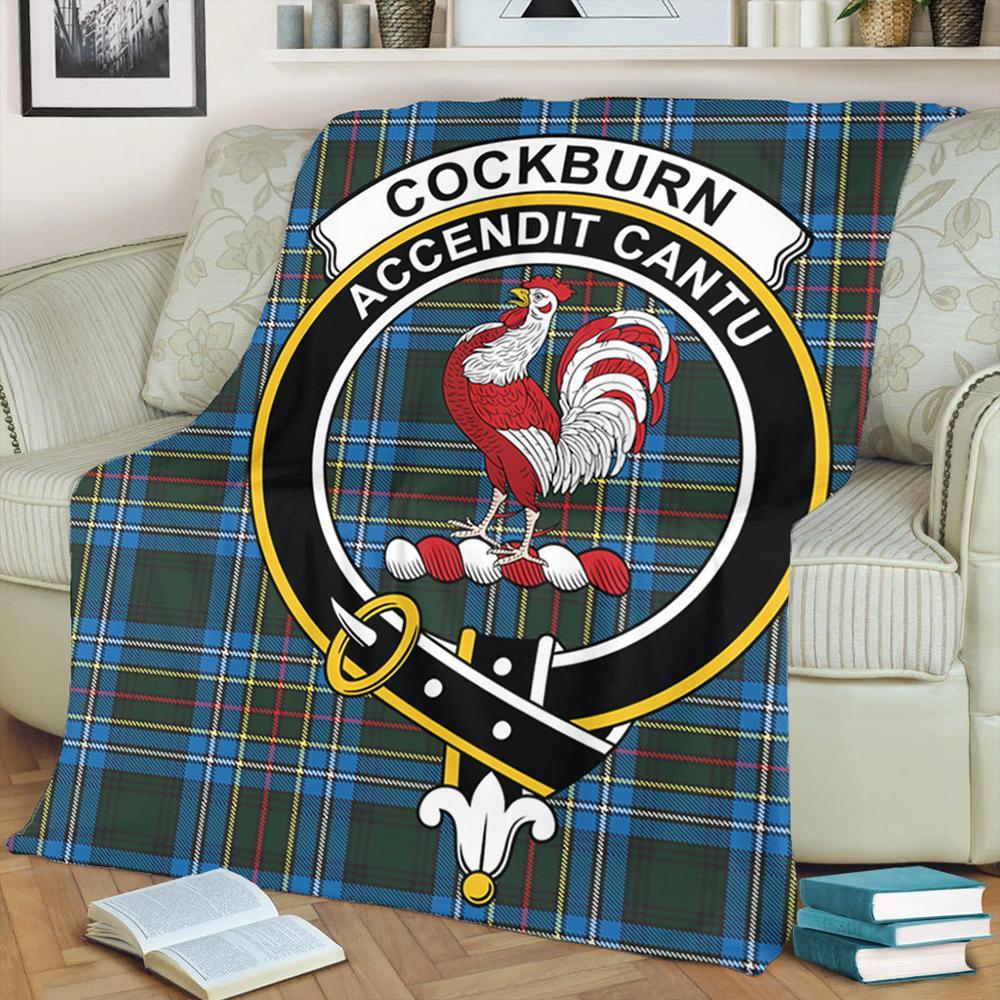 Cockburn Modern Tartan Crest Premium Blanket