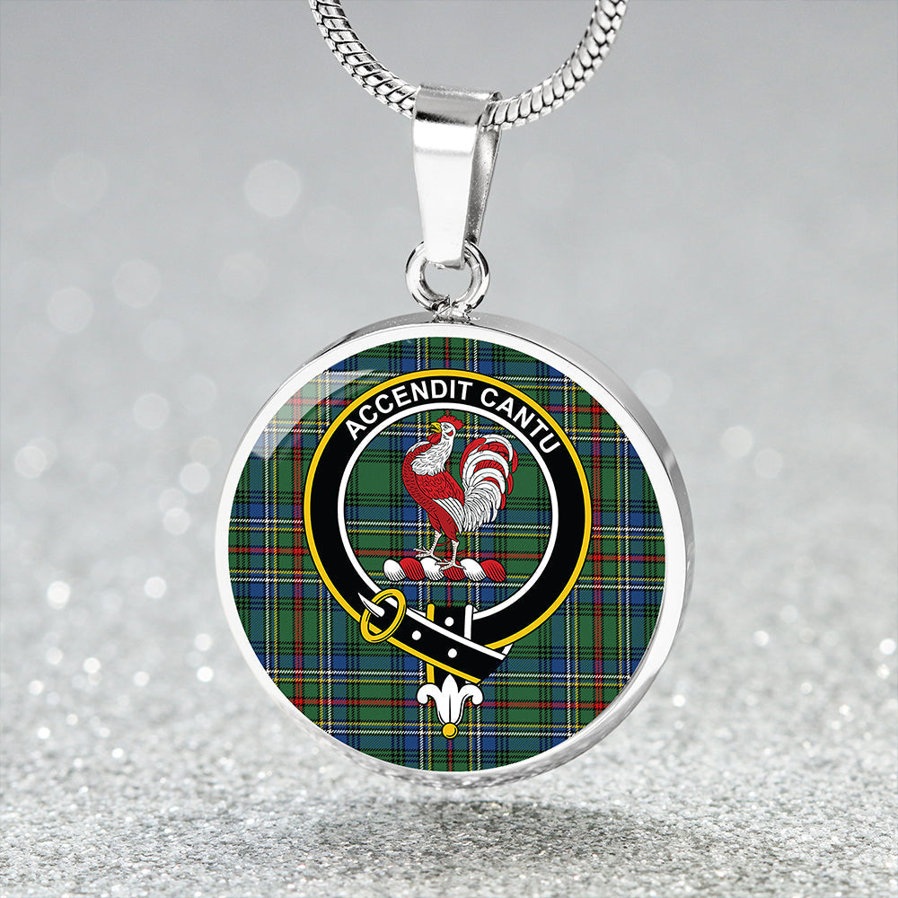 Cockburn (Coburn) Modern Tartan Crest Circle Necklace