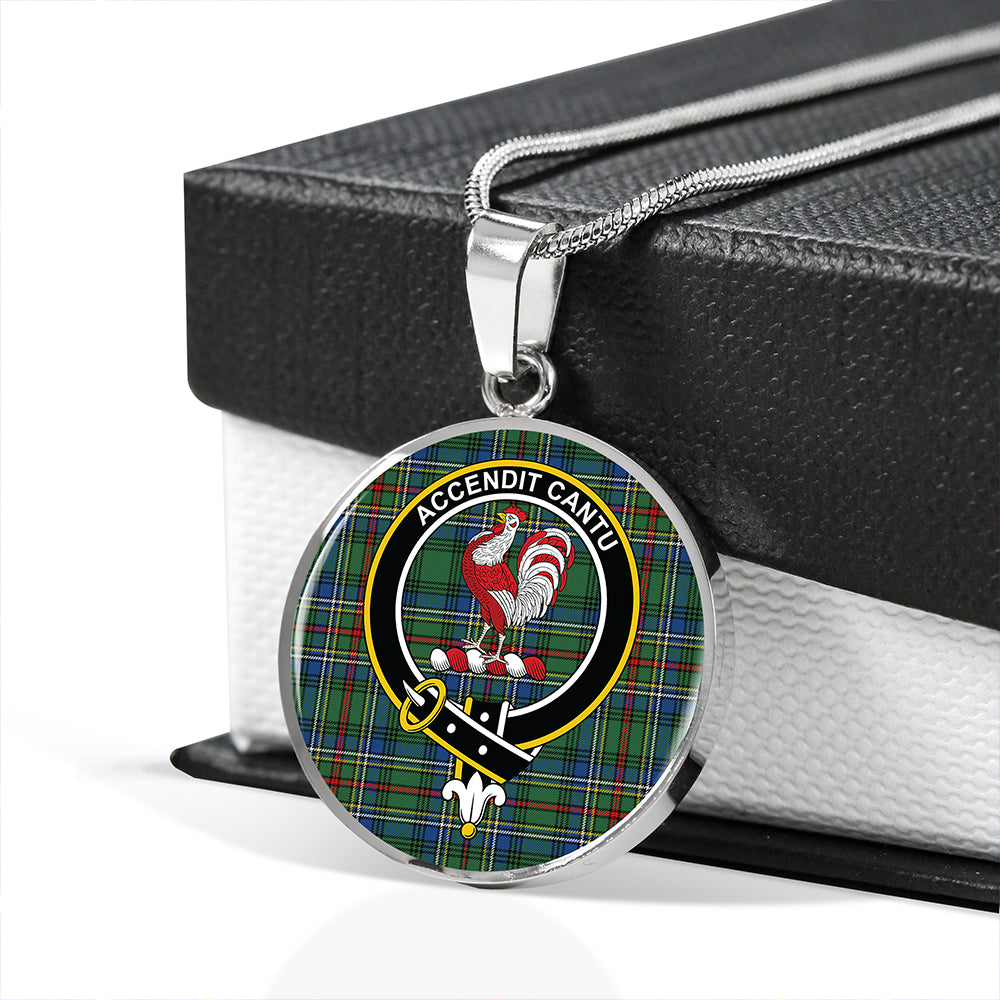 Cockburn (Coburn) Modern Tartan Crest Circle Necklace