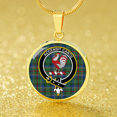 Cockburn (Coburn) Modern Tartan Crest Circle Necklace