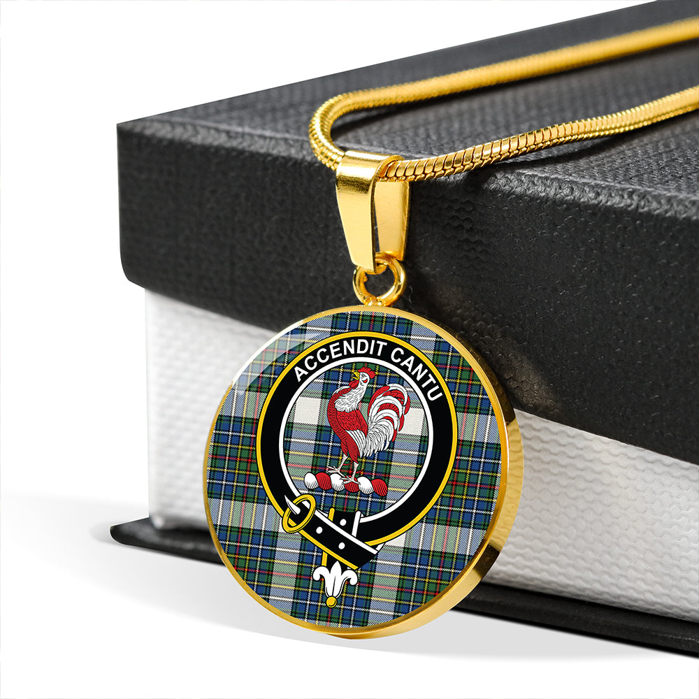 Cockburn (Coburn) of Ormiston Dress Modern Tartan Crest Circle Necklace