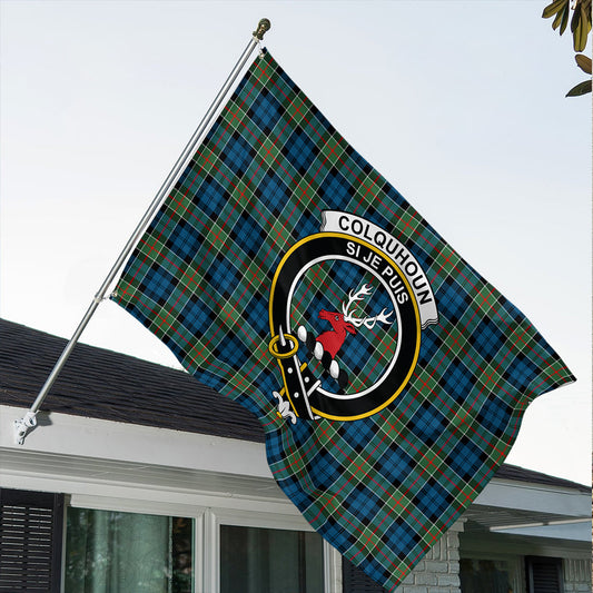 Colquhoun Ancient Tartan Classic Crest House Flag