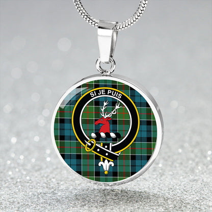 Colquhoun Ancient Tartan Crest Circle Necklace