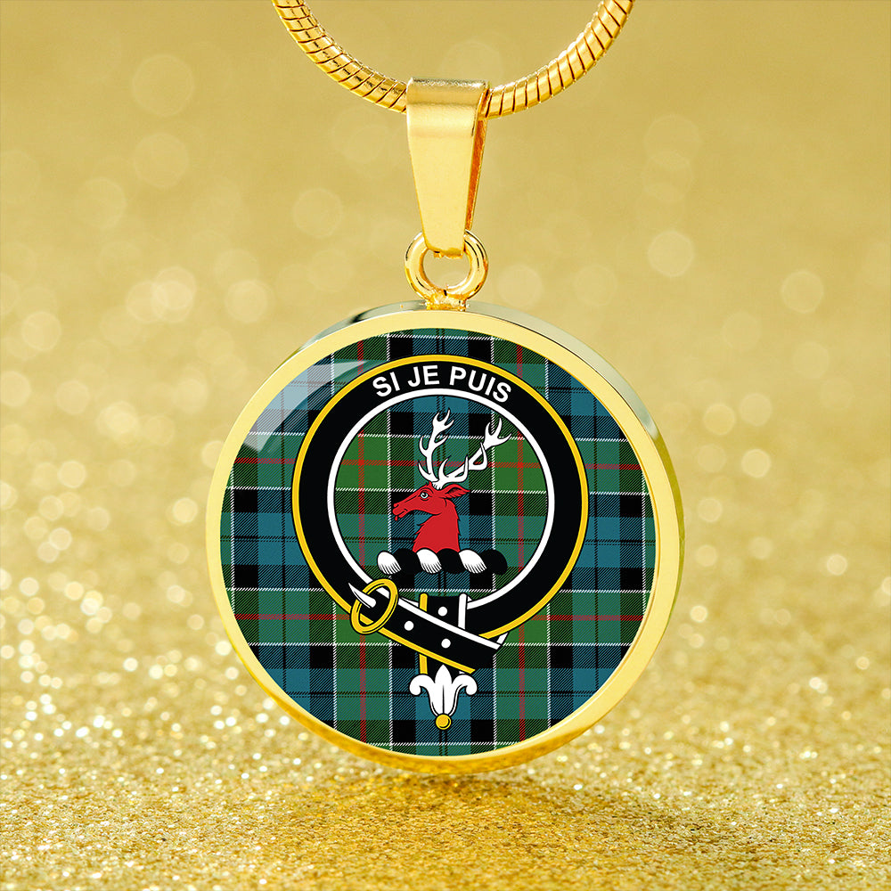 Colquhoun Ancient Tartan Crest Circle Necklace