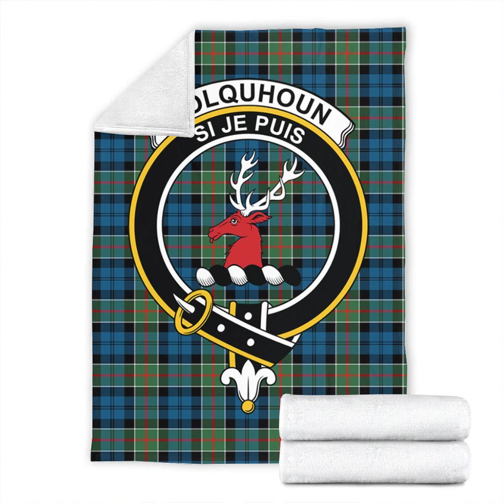 Colquhoun Ancient Tartan Crest Premium Blanket