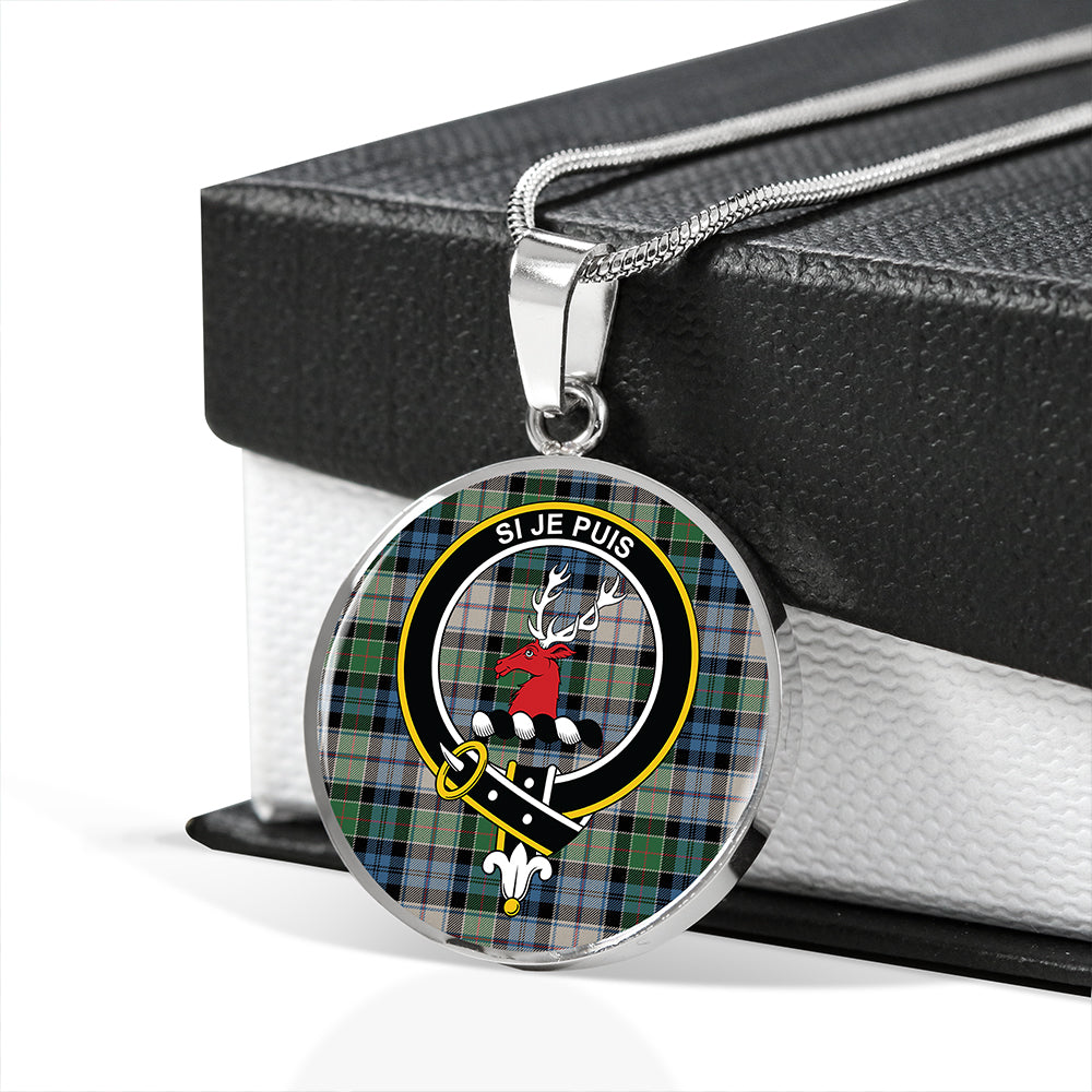 Colquhoun Dress Ancient Tartan Crest Circle Necklace