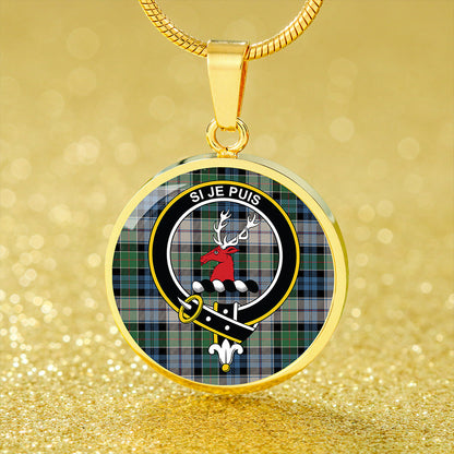 Colquhoun Dress Ancient Tartan Crest Circle Necklace