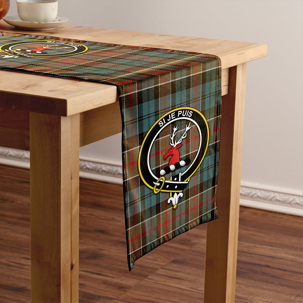 Colquhoun Weathered Tartan Crest Table Runner