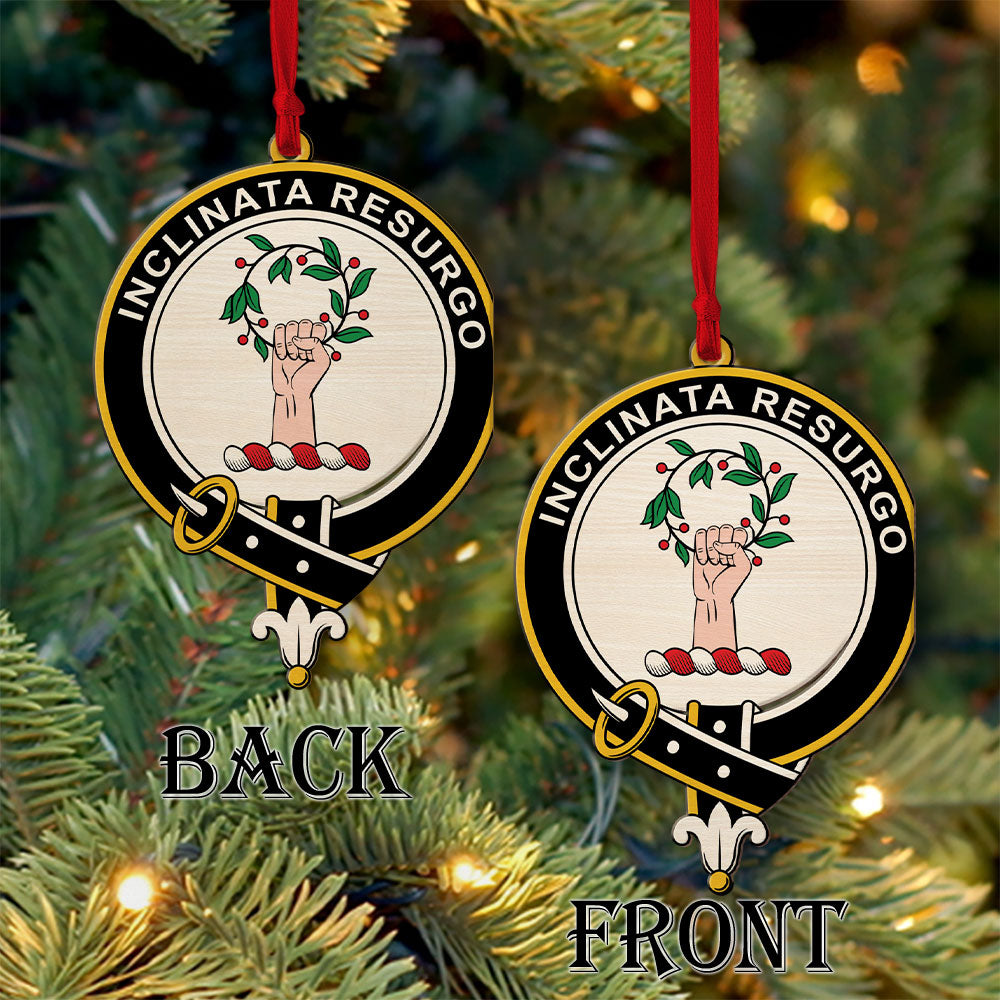 Couper Tartan Crest Wood Acrylic Ornament