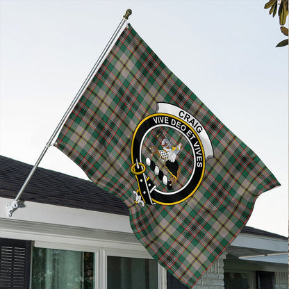 Craig Ancient Tartan Classic Crest House Flag