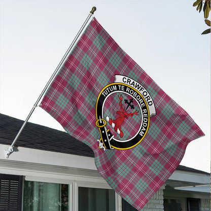 Crawford Ancient Tartan Classic Crest House Flag