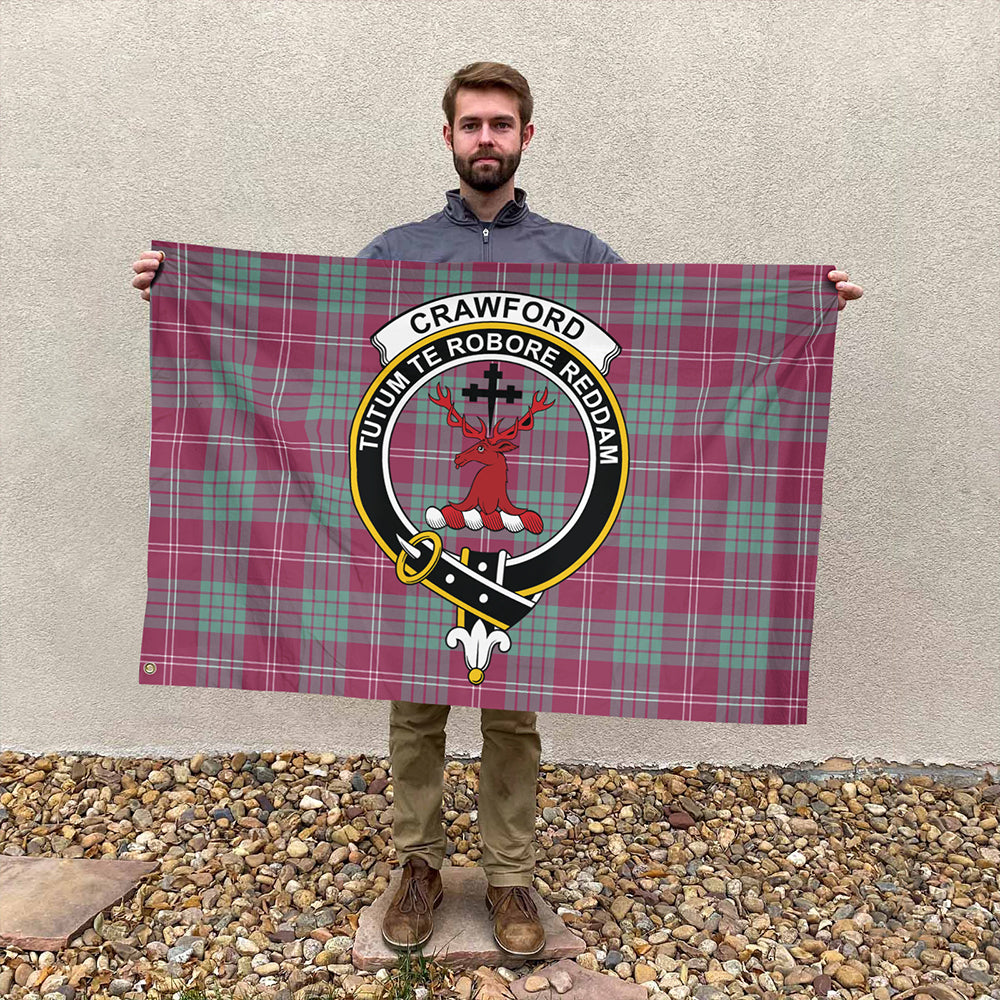 Crawford Ancient Tartan Classic Crest House Flag