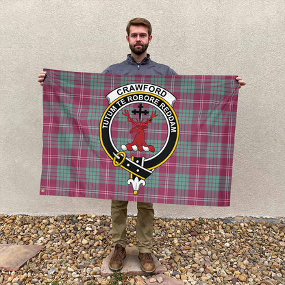 Crawford Ancient Tartan Classic Crest House Flag