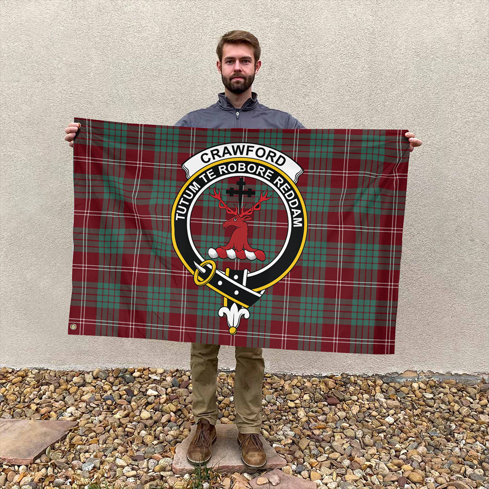 Crawford Modern Tartan Classic Crest House Flag