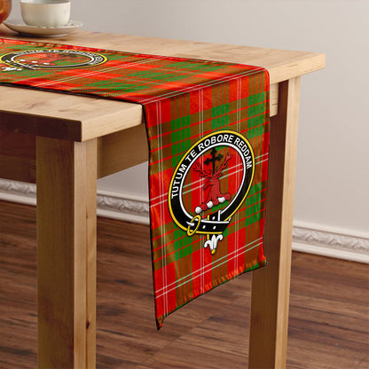 Crawford Red Ancient Tartan Crest Table Runner