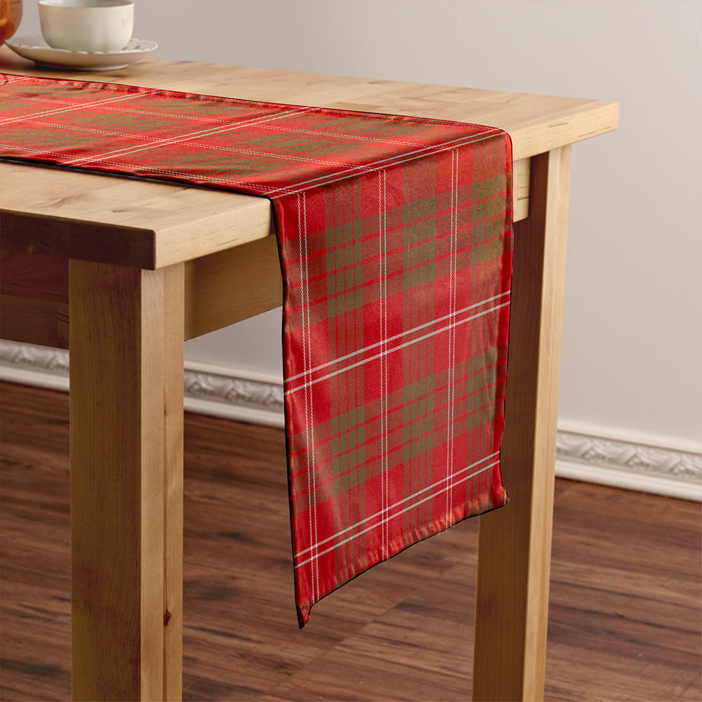 Crawford Red Weathered Tartan Crest Table Runner