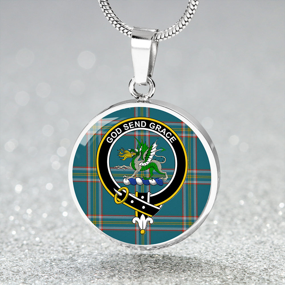 Crichton (Creighton) Ancient Tartan Crest Circle Necklace
