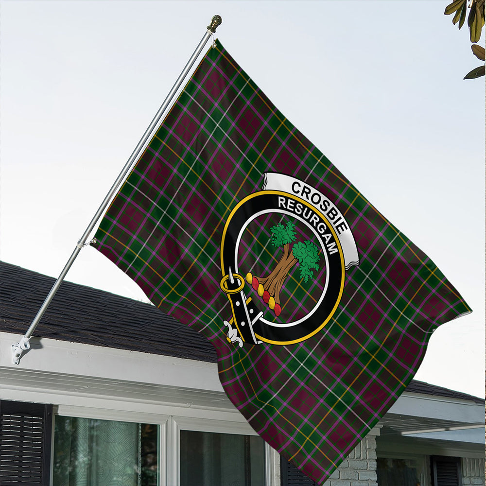 Crosbie Tartan Classic Crest House Flag