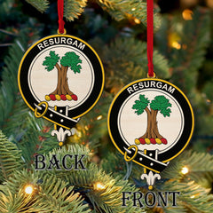 Crosbie Tartan Crest Wood Acrylic Ornament