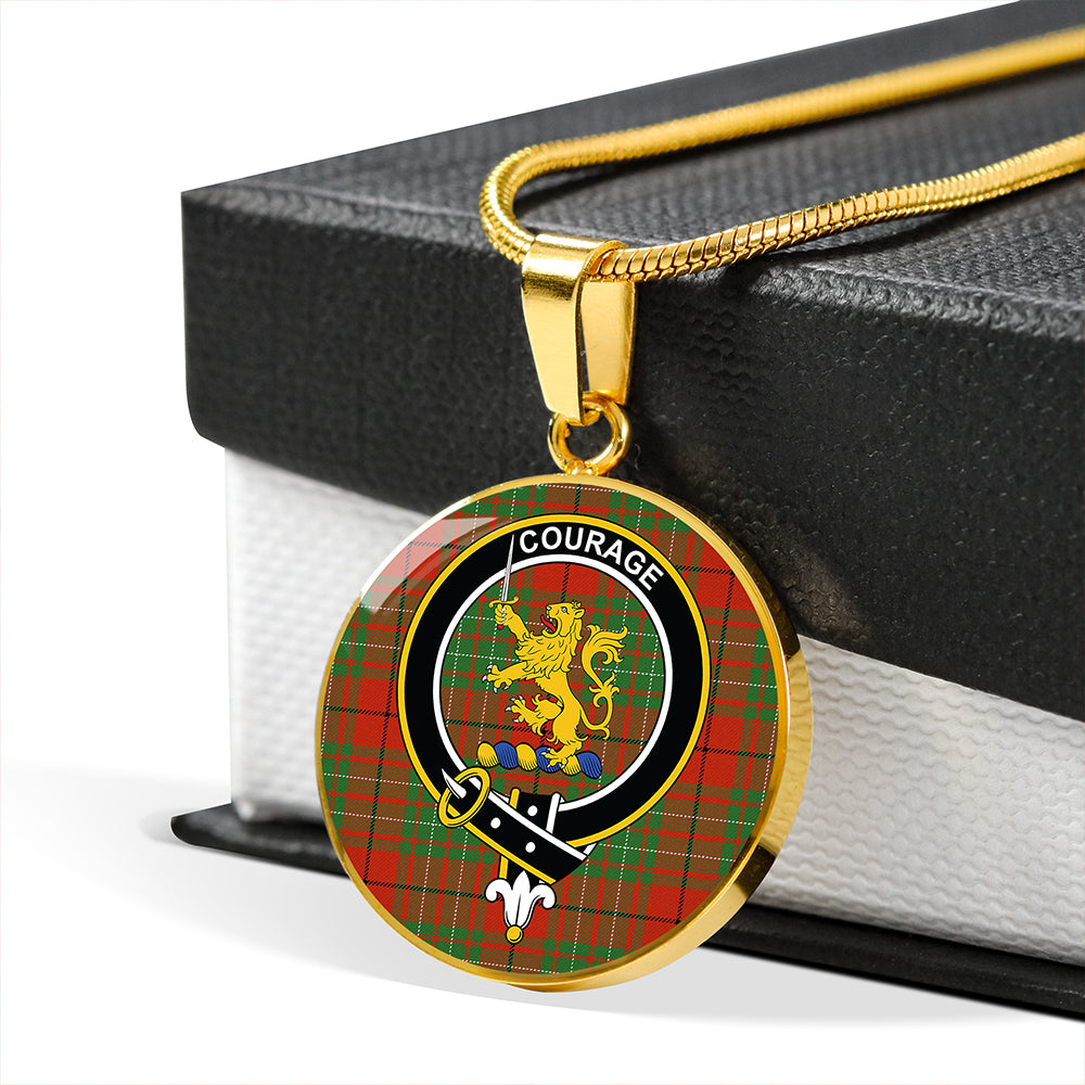 Cumming Ancient Tartan Crest Circle Necklace