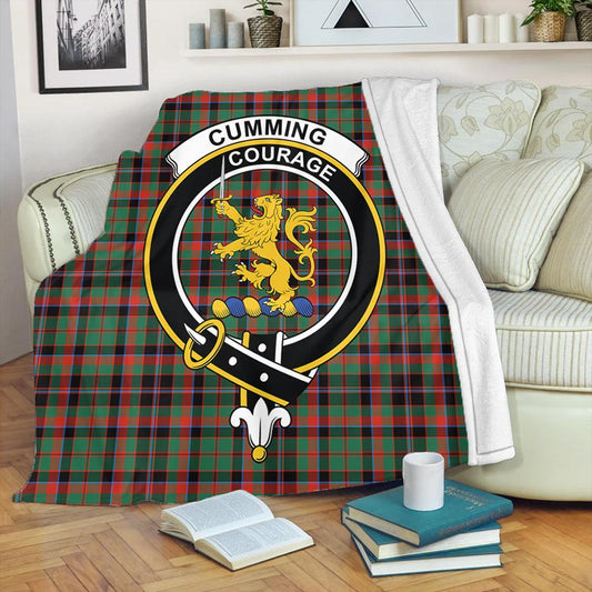 Cumming Hunting Ancient Tartan Crest Premium Blanket