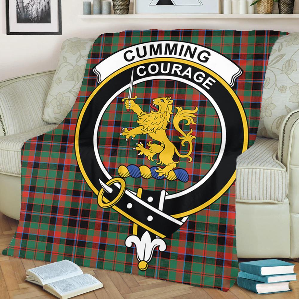 Cumming Hunting Ancient Tartan Crest Premium Blanket