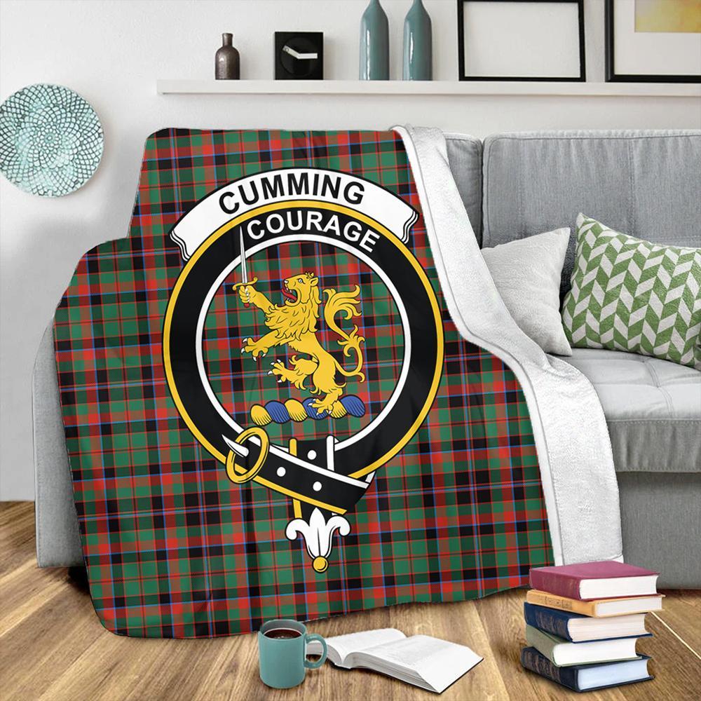 Cumming Hunting Ancient Tartan Crest Premium Blanket