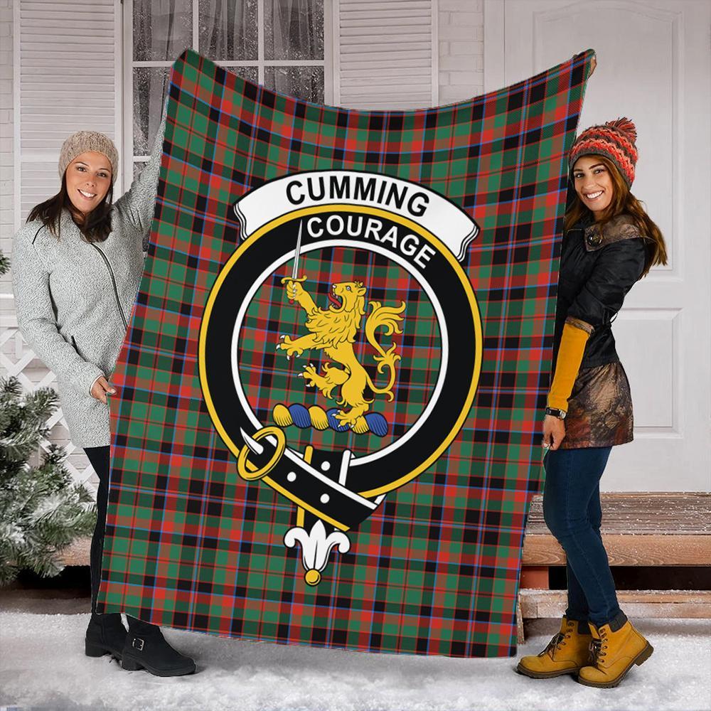 Cumming Hunting Ancient Tartan Crest Premium Blanket