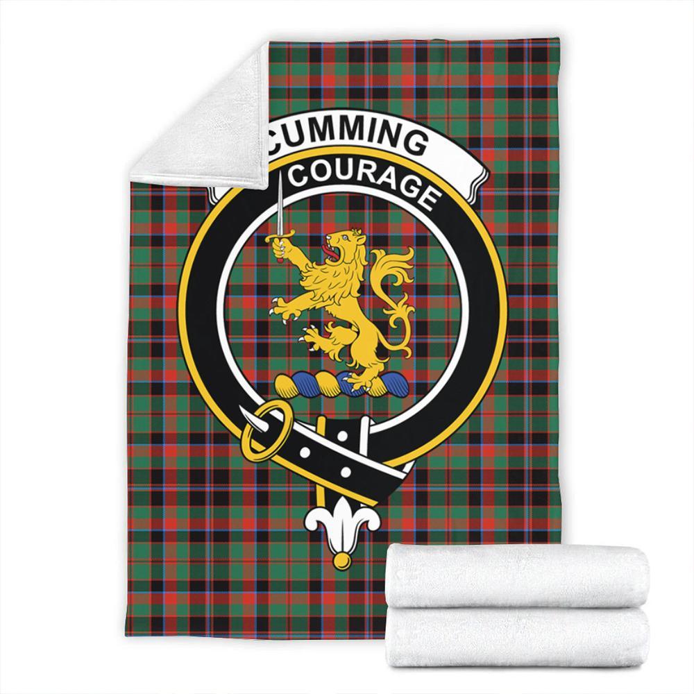 Cumming Hunting Ancient Tartan Crest Premium Blanket