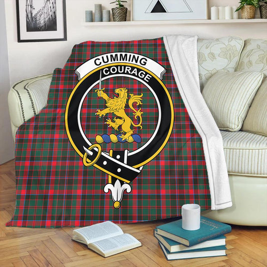 Cumming Hunting Modern Tartan Crest Premium Blanket