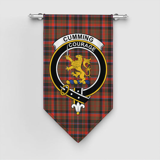 Cumming Hunting Weathered Tartan Crest Gonfalon