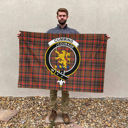 Cumming Hunting Weathered Tartan Classic Crest House Flag