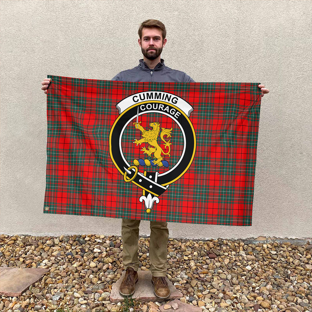 Cumming Modern Tartan Classic Crest House Flag