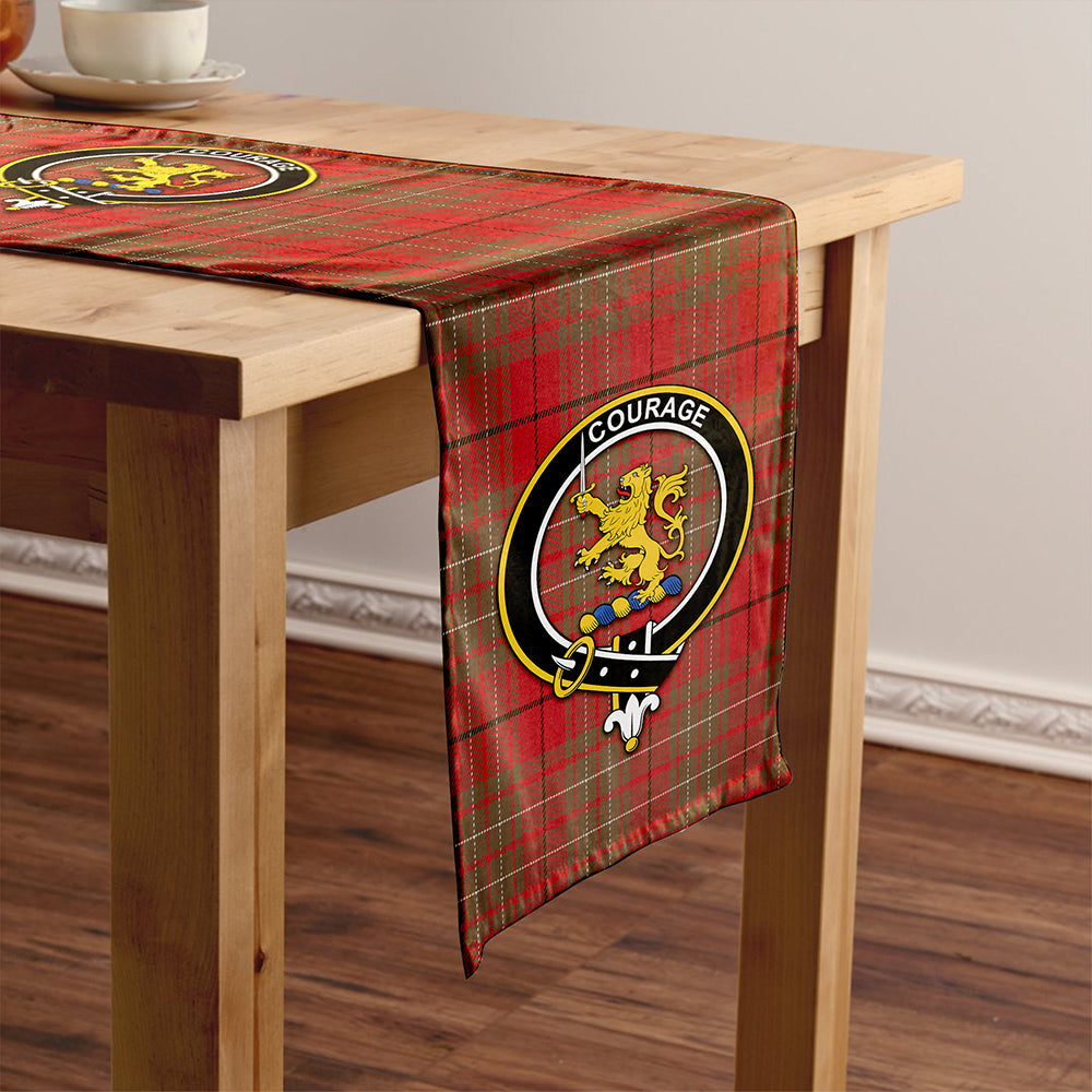 Cumming Weathered Tartan Crest Table Runner