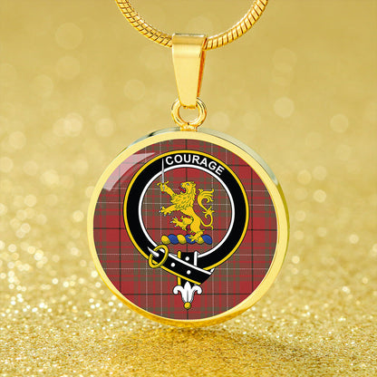 Cumming Weathered Tartan Crest Circle Necklace