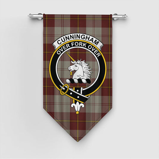 Cunningham Burgundy Dancers Tartan Crest Gonfalon