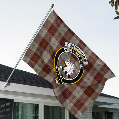 Cunningham Burgundy Dancers Tartan Classic Crest House Flag