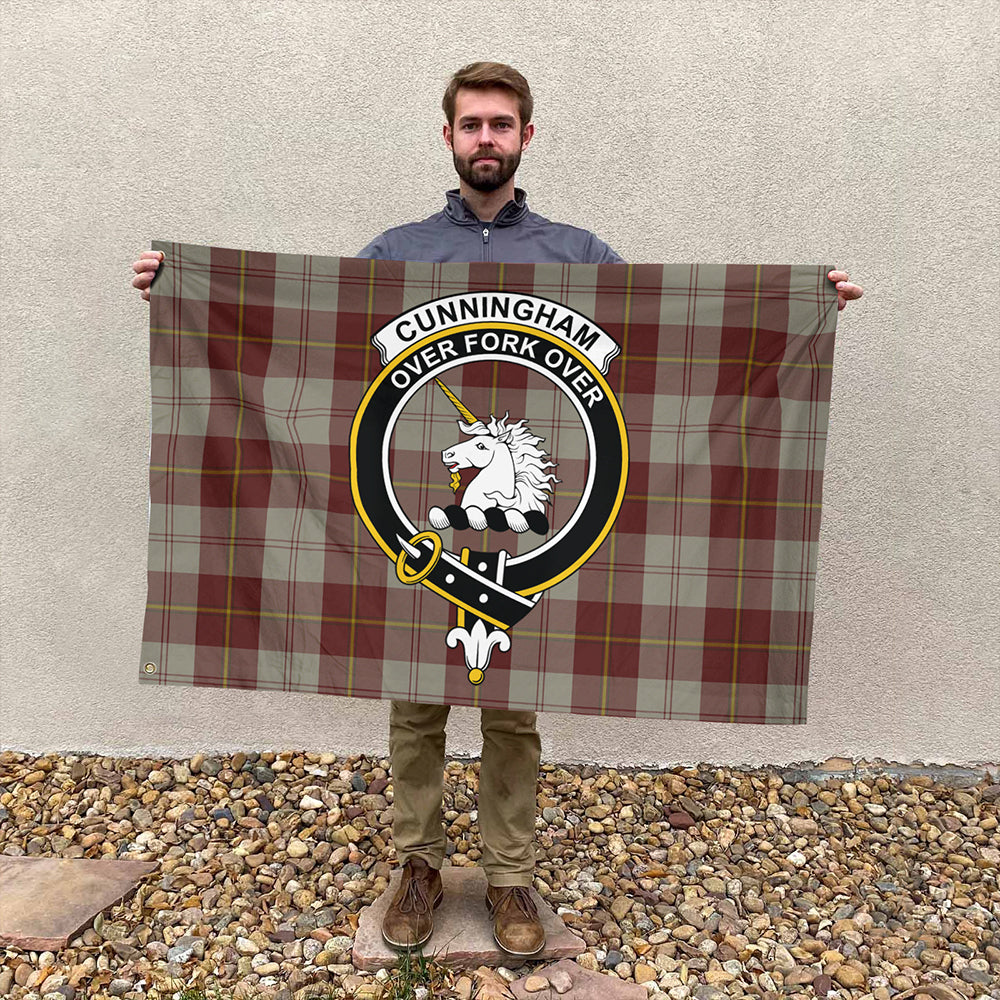 Cunningham Burgundy Dancers Tartan Classic Crest House Flag