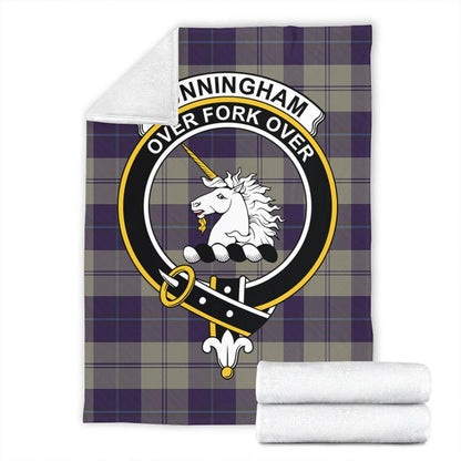 Cunningham Dress Blue Dancers Tartan Crest Premium Blanket