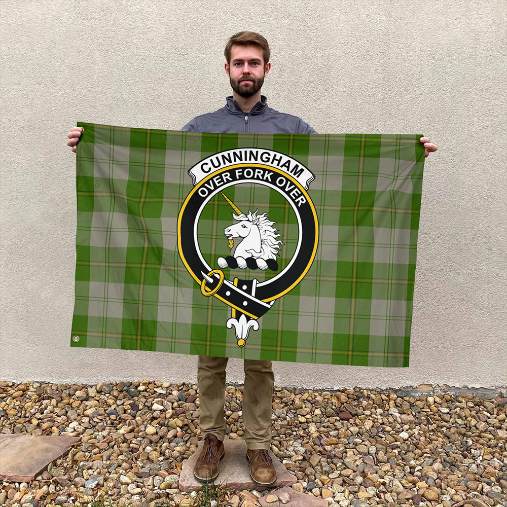 Cunningham Dress Green Dancers Tartan Classic Crest House Flag